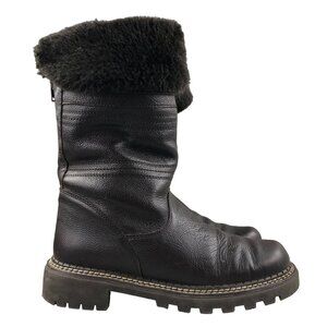 GH Bass & Co Women's Size 8M Tofino Brown Leather Back Zip Faux Fur Cuff Boots